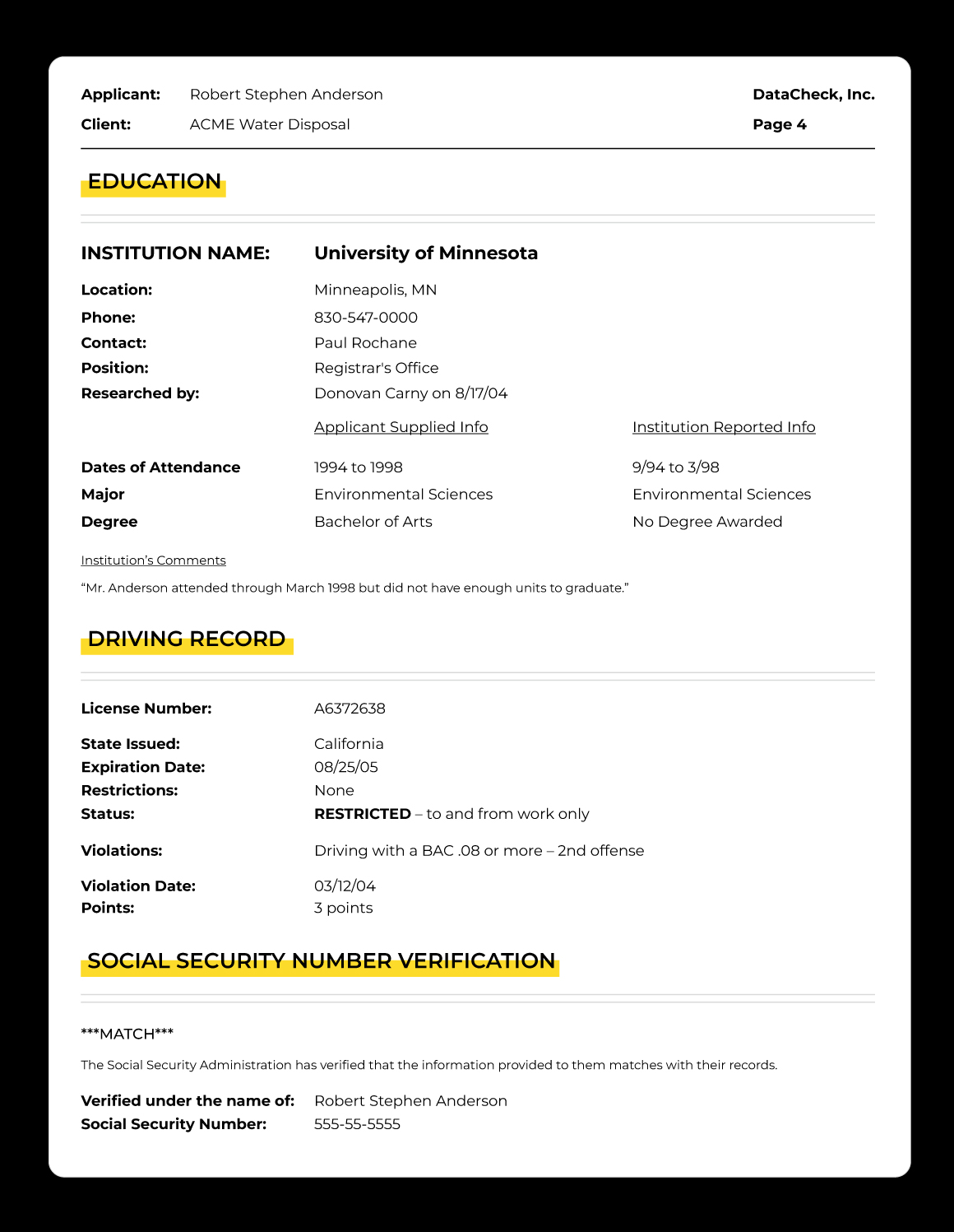 Personal background check of an employee is one of the things employers look for